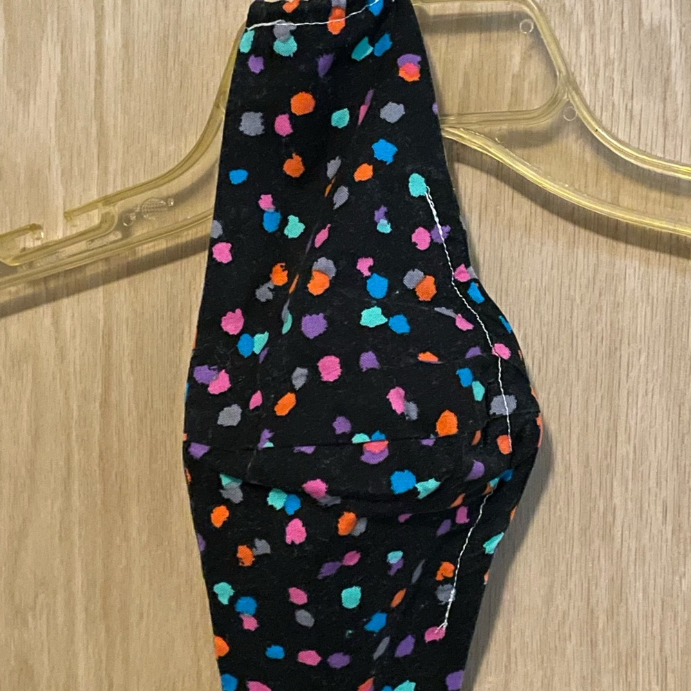 Black with colorful spots cloth face mask